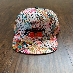 Stussy multi color, adjustable flat brim hat